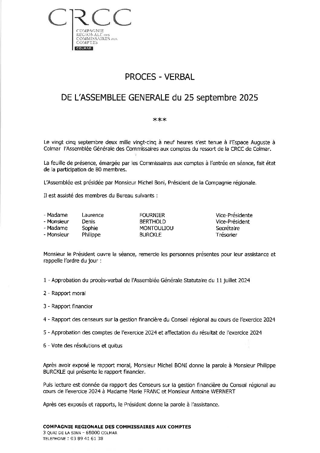 PROCES VERBAL ASSEMBLEE GENERALE  25 09 2025